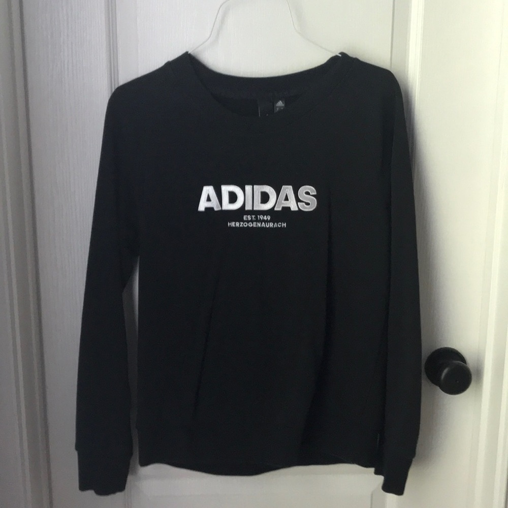 Black Adidas Embroidered Crewneck